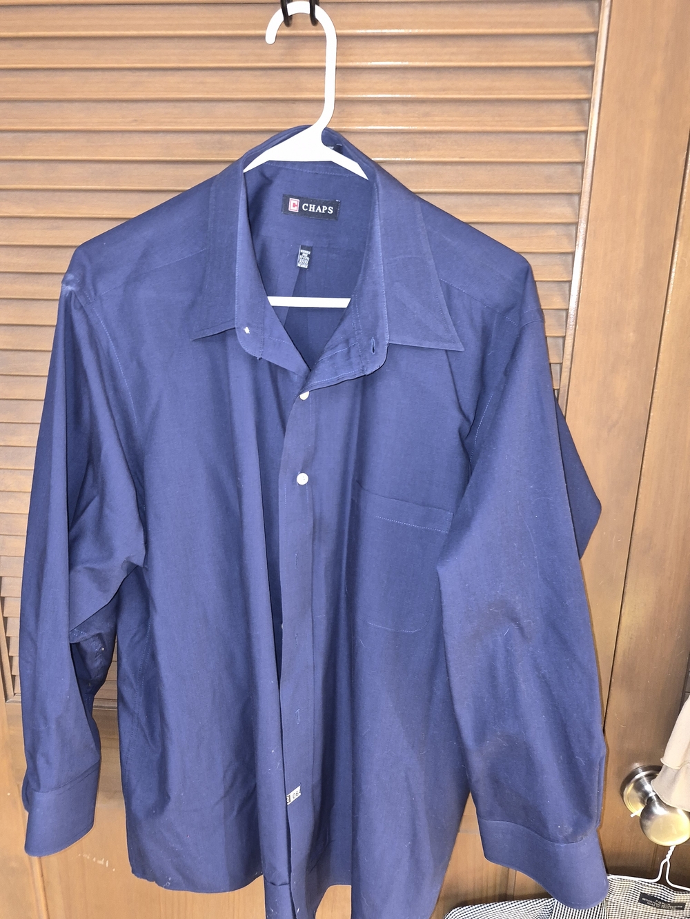 Chaps Men's Dark Navy Long Sleeve Dress Shirt